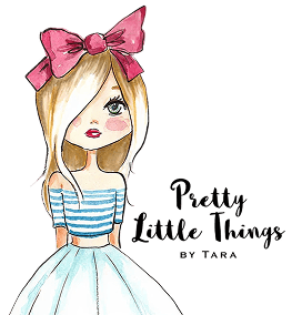 Illustrated girl with pink bow